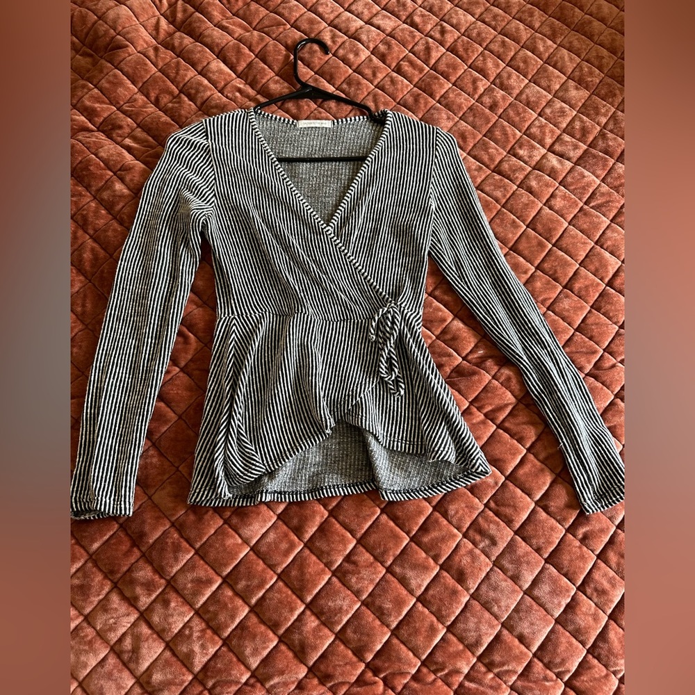 Business causal wrap shirt